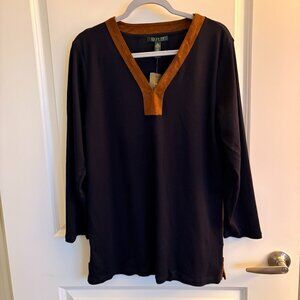 Ralph Lauren Shirt w/ Suede Details